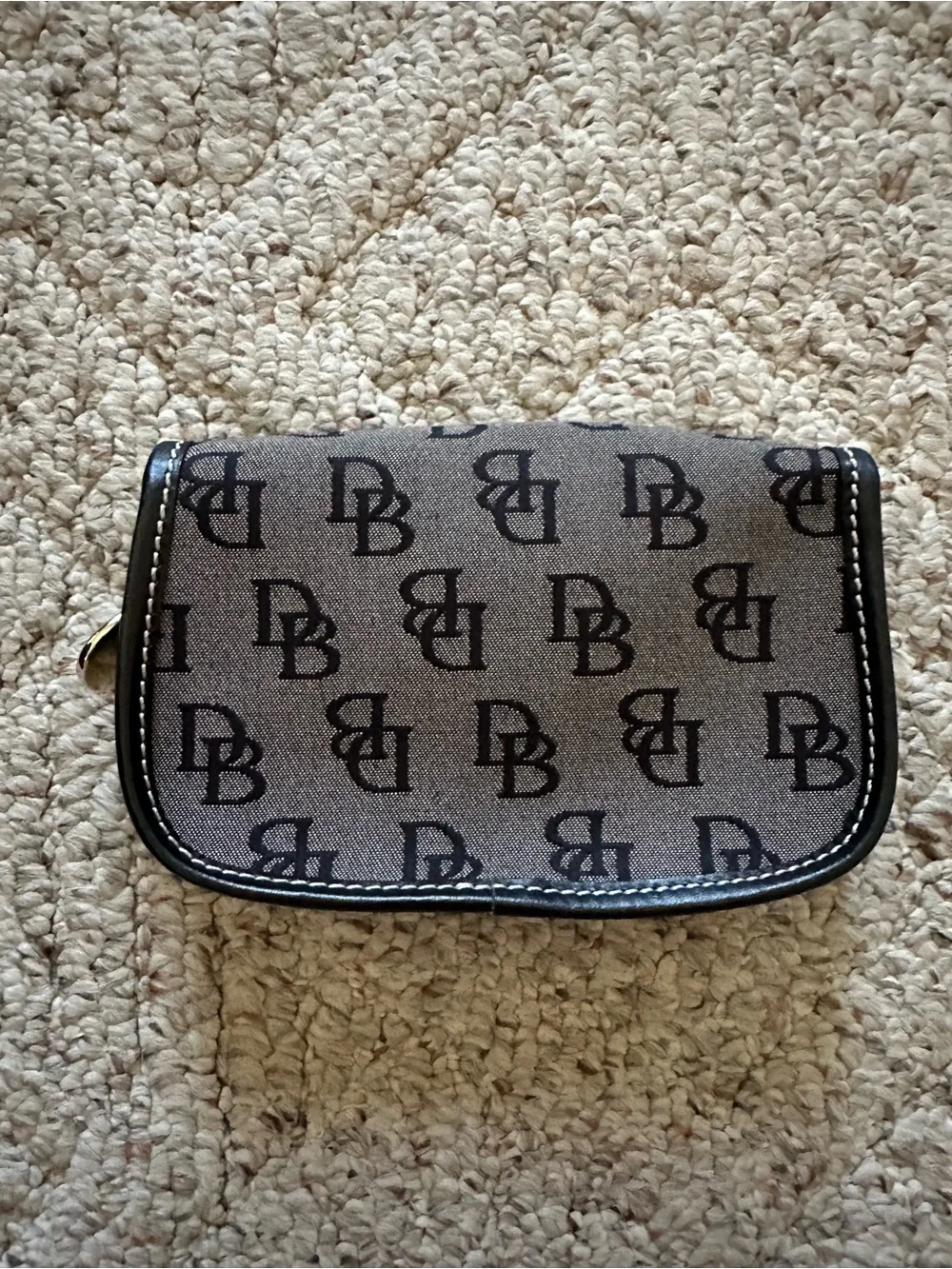 Dooney & Bourke Canvas Logo Wristlet with Black Trim